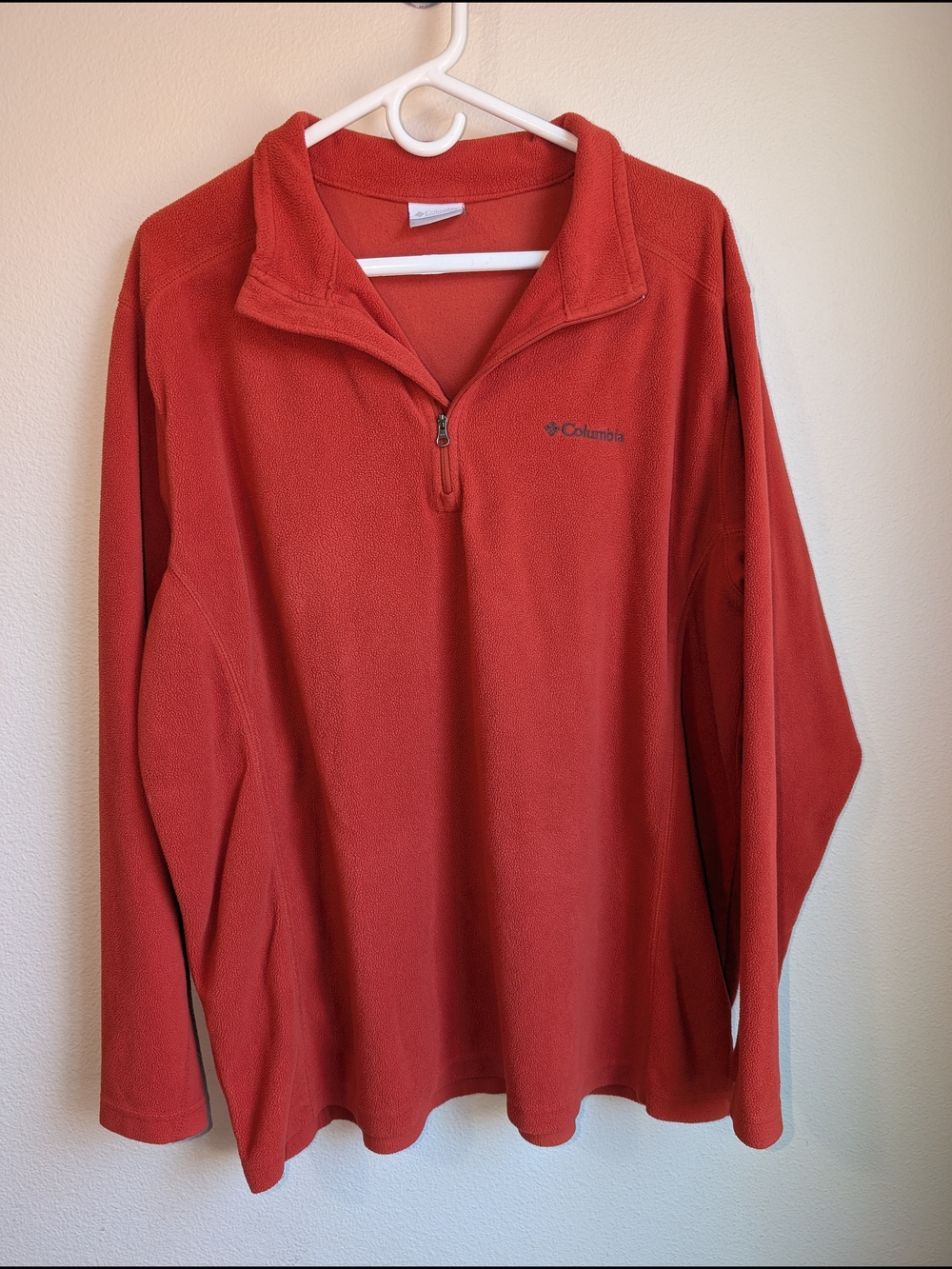 Columbia Burnt Orange Fleece Pullover Mens Size XL